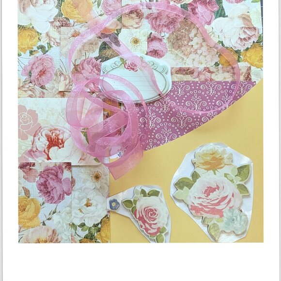 Pink Floral Craft Papers for Junk Journals/Scrapbooking/Card Making - Picture 2 of 5